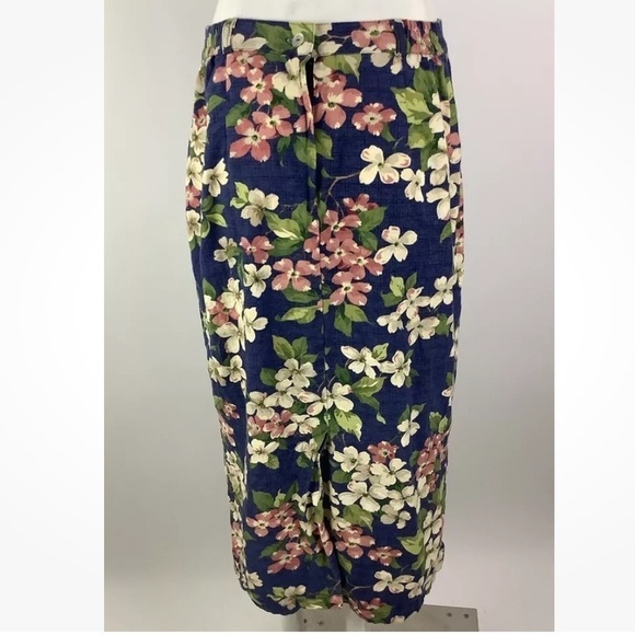Vintage Willowbend Sz S Floral Print Maxi Skirt Blue 90's Cottagecore Style - Picture 4 of 6